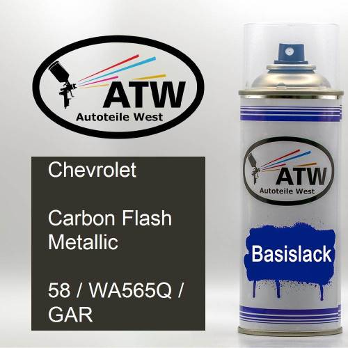Chevrolet, Carbon Flash Metallic, 58 / WA565Q / GAR: 400ml Sprühdose, von ATW Autoteile West.
